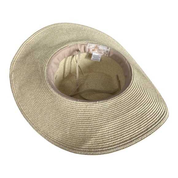 Cappelli Straworld Wide Brim Sun Hat with Yellow Flower Trim One Size Paper Brai - Picture 5 of 7
